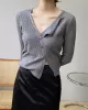 Fashion Asymmetric Solid Color Round-Neck Sweater Top