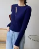 Fashion Asymmetric Solid Color Round-Neck Sweater Top