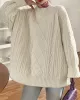 Original Casual Loose Round-Neck Long Sleeves Sweater Tops