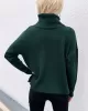 Casual Loose Solid Color High-Neck Long Sleeves Knitwear