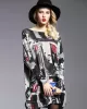 Urban Loose One-Shoulder Printed Split-Joint Sweater