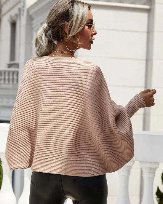 Casual Loose 6 Colors Off-The-Shoulder Long Sleeves Sweater Top