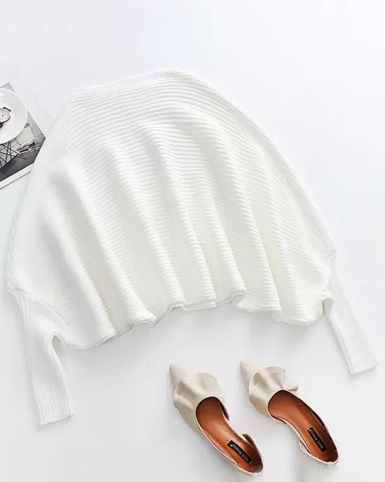 Casual Loose 6 Colors Off-The-Shoulder Long Sleeves Sweater Top