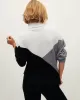 Original Loose Split-Joint Contrast Color High-Neck Long Sleeves Sweater Top