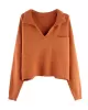 Casual Simple 6 Colors V-Neck Long Sleeves Sweater Top