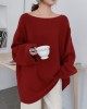 Simple Solid Color Round-Neck Sweater