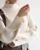 Simple Loose Solid Color High-Neck Sweater