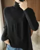 Original Irregular 7 Colors High-Neck Long Sleeves Sweater Top