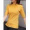 15 Colors Knitting Solid Color High-Neck Short Sleeves Pullover