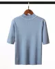 15 Colors Knitting Solid Color High-Neck Short Sleeves Pullover