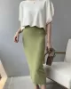 Solid Color Half Sleeves Loose Off-The-Shoulder Sweater Tops Pullovers Knitwear