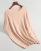 Solid Color Half Sleeves Loose Off-The-Shoulder Sweater Tops Pullovers Knitwear