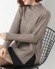 Loose Split-Side Solid Color Half Turtleneck Sweater Tops