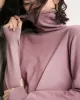 Simple Loose Long Sleeves Solid Color High-Neck Sweater Tops