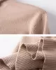 Simple Loose Long Sleeves Solid Color High-Neck Sweater Tops