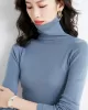 Simple Skinny Long Sleeves Solid Color High-Neck Sweater Tops Pullovers