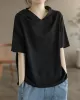 Hooded Solid Color Short Sleeves Hooded T-Shirts Tops