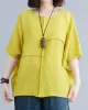 Solid Color Split-Joint Batwing Sleeves Loose Round-neck T-Shirts Tops