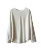 Solid Color Long Sleeves Loose Round-neck T-Shirts Tops