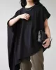 Solid Color Batwing Sleeves Half Sleeves Round-Neck T-Shirts Tops