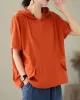 Drawstring Solid Color Split-Joint Hooded Loose Hooded T-Shirts Tops