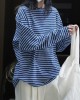 Striped Long Sleeves Round-neck T-Shirts Tops