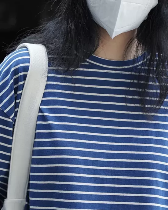 Striped Long Sleeves Round-neck T-Shirts Tops