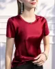 Solid Color Short Sleeves Round-neck T-Shirts Tops