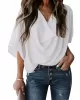 Original Irregular Casual Solid Color Pleated T-Shirt Top