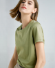 Simple Loose Short Sleeves Solid Color Round-Neck T-Shirts Tops