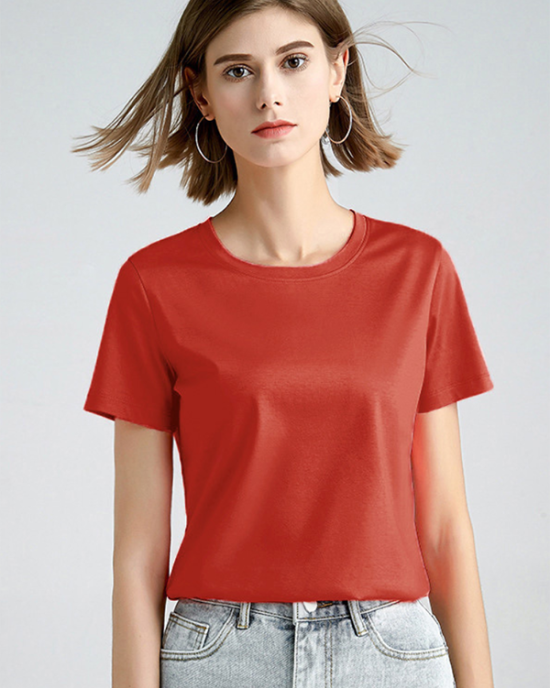 Simple Loose Short Sleeves Solid Color Round-Neck T-Shirts Tops