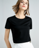 Simple Loose Short Sleeves Solid Color Round-Neck T-Shirts Tops