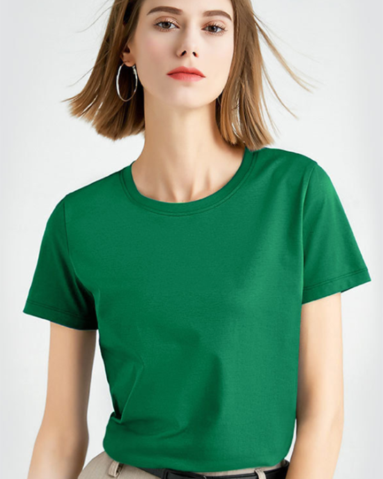 Simple Loose Short Sleeves Solid Color Round-Neck T-Shirts Tops