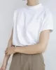 Casual Short Sleeves Loose Solid Color Stand Collar T-Shirts Tops