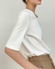 Solid Color Split-Joint Half Sleeves Round-neck T-Shirts Tops