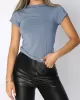 Solid Color Short Sleeves Skinny Round-Neck T-Shirts