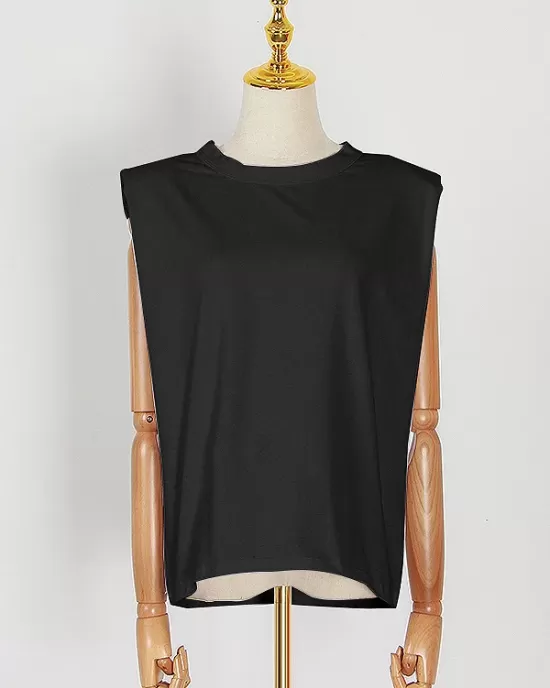 Solid Color Cap Sleeve Loose Round-Neck T-Shirts