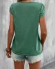 Solid Color Loose Short Sleeves V-neck T-Shirts Tops