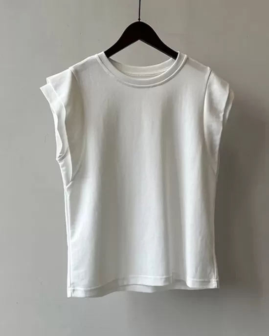 Split-Joint Loose Sleeveless Round-neck T-Shirts Tops