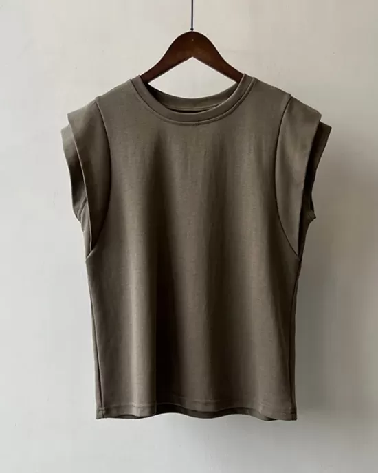 Split-Joint Loose Sleeveless Round-neck T-Shirts Tops