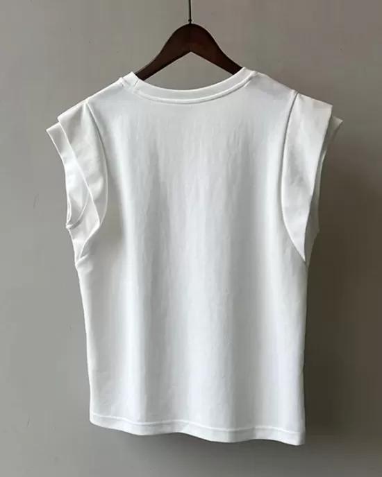 Split-Joint Loose Sleeveless Round-neck T-Shirts Tops