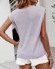 Hollow Lace Split-Joint Batwing Sleeves Loose Round-Neck T-Shirts Tops