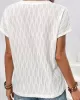 Jacquard Solid Color Split-Front Batwing Sleeves Loose Round-Neck T-Shirts Tops