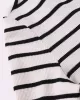 Contrast Color Striped Long Sleeves Skinny Round-Neck T-Shirts Tops