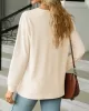 Split-Joint Long Sleeves Loose V-Neck T-Shirts