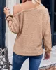 Asymmetric Long Sleeves Loose One-Shoulder T-Shirts Tops