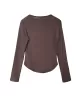 Contrast Color False Two Long Sleeves Round-Neck T-Shirts Tops