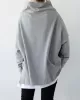 Urban Black&Gray High-Neck Long Sleeve Oversize T-Shirt