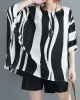 Original Chiffon Batwing Sleeves Striped Shirts Tops