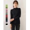 10 Colors Simple Solid Color Long Sleeves High-Neck T-Shirt Top